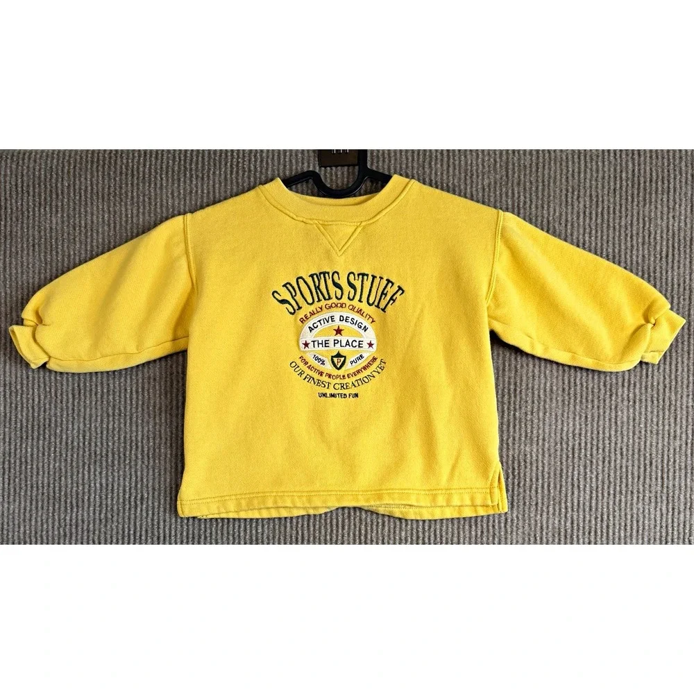 Vintage 80's The Children's Place 4T Yellow Sweatshirt Sports Stuff Taiwan RARE